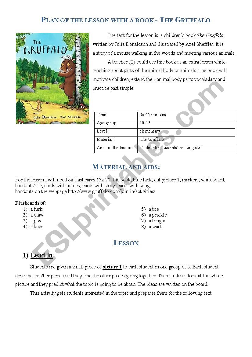 The Gruffalo worksheet