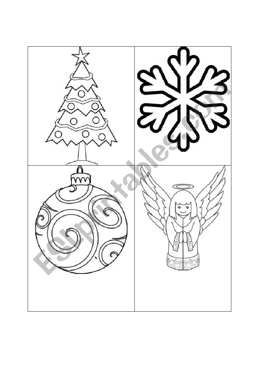 Christmas Flashcards-black and white