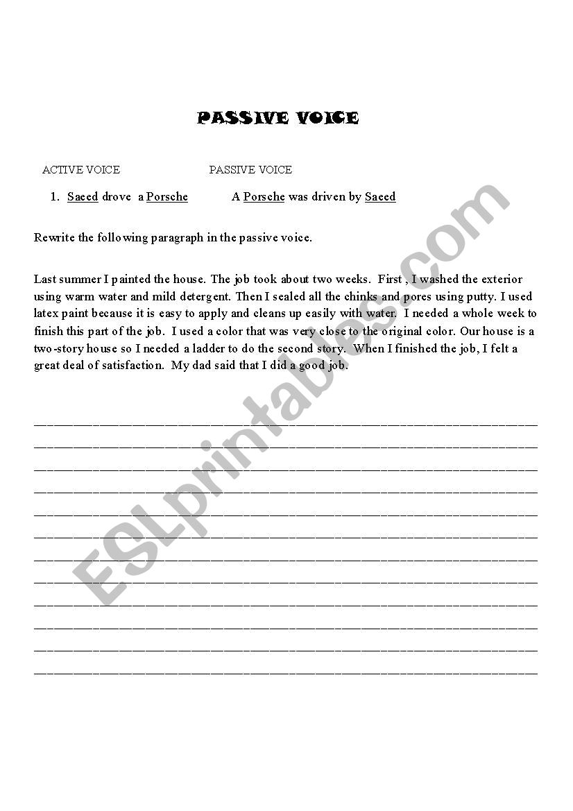 Passive Voice worksheet