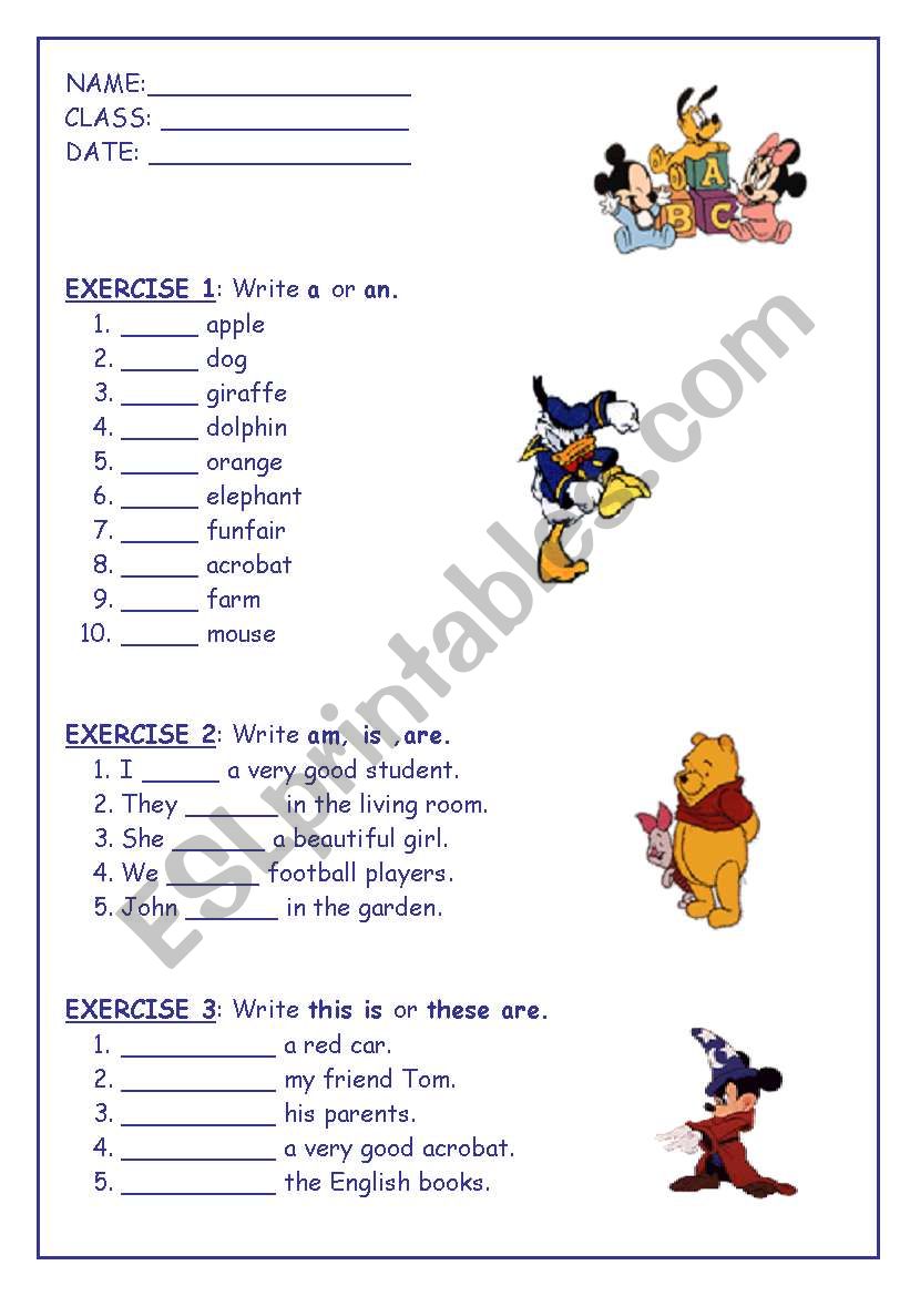 JUNIOR A TEST worksheet