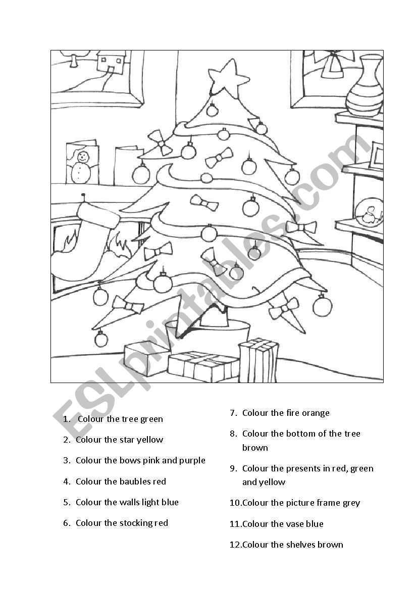 Follow instructions and colour the picture