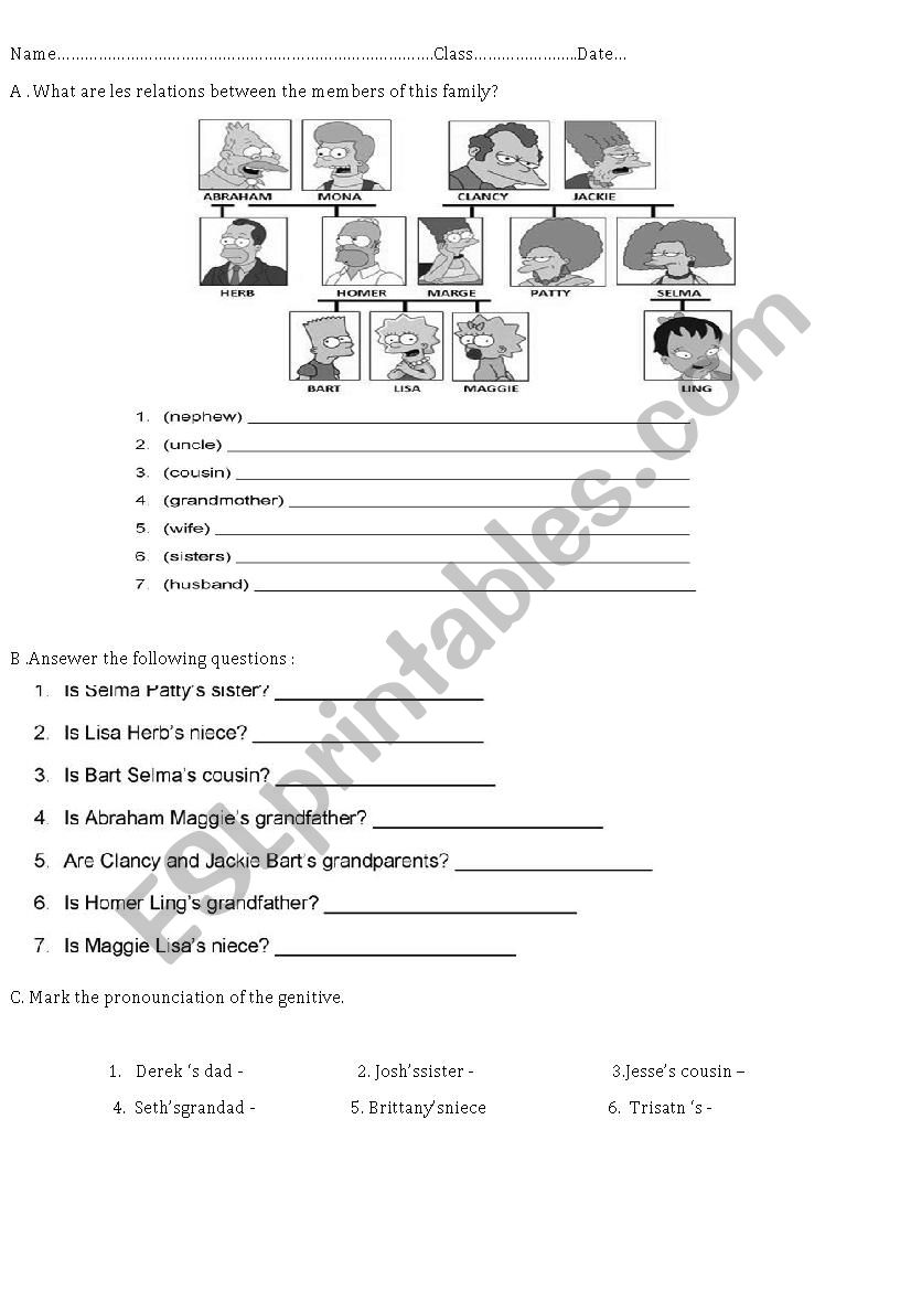 the genitive worksheet