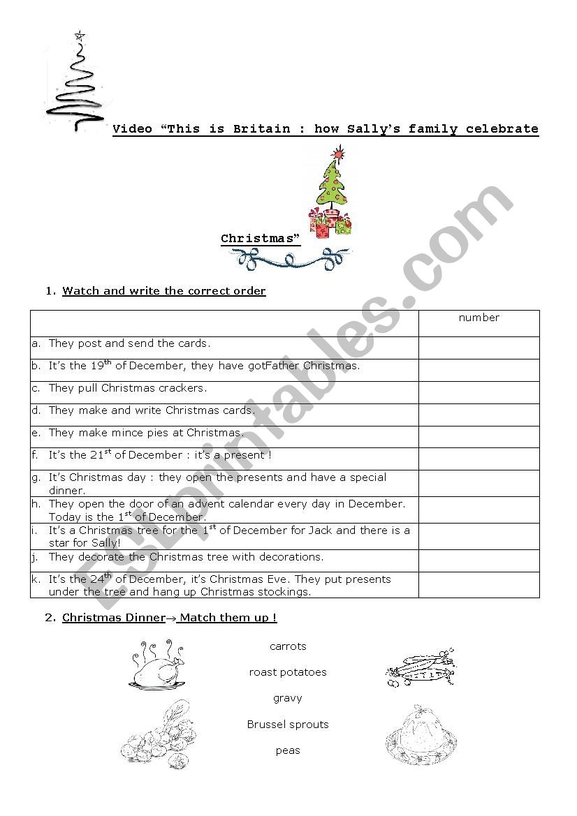 Christmas in Britain worksheet