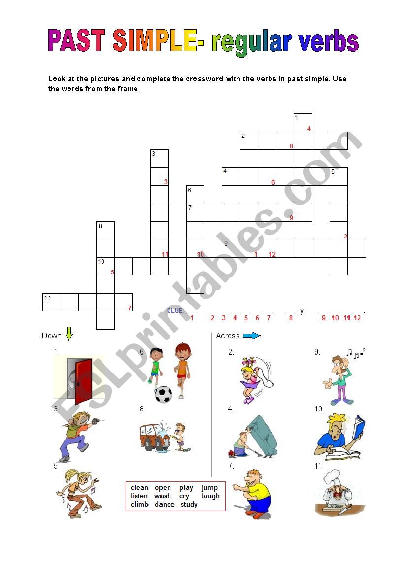 PAST SIMPLE Regular Verbs ESL Worksheet By Wiolapar