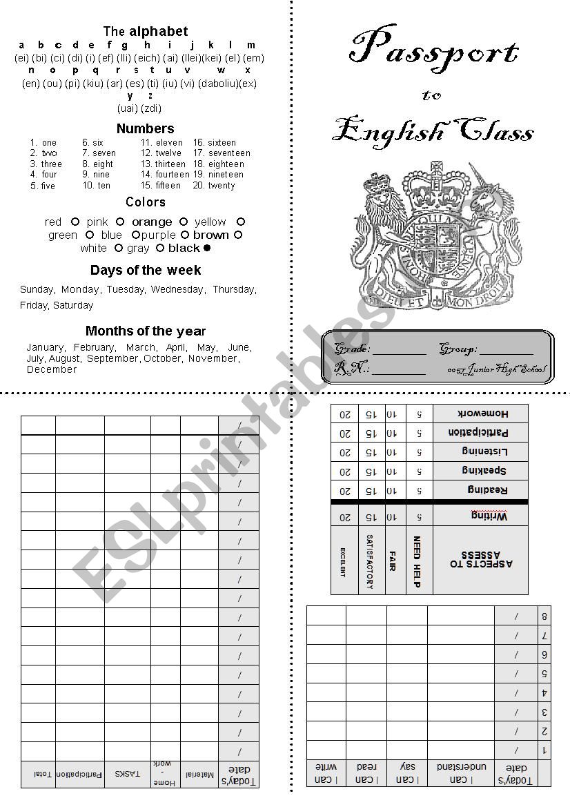 Passport to English Class worksheet
