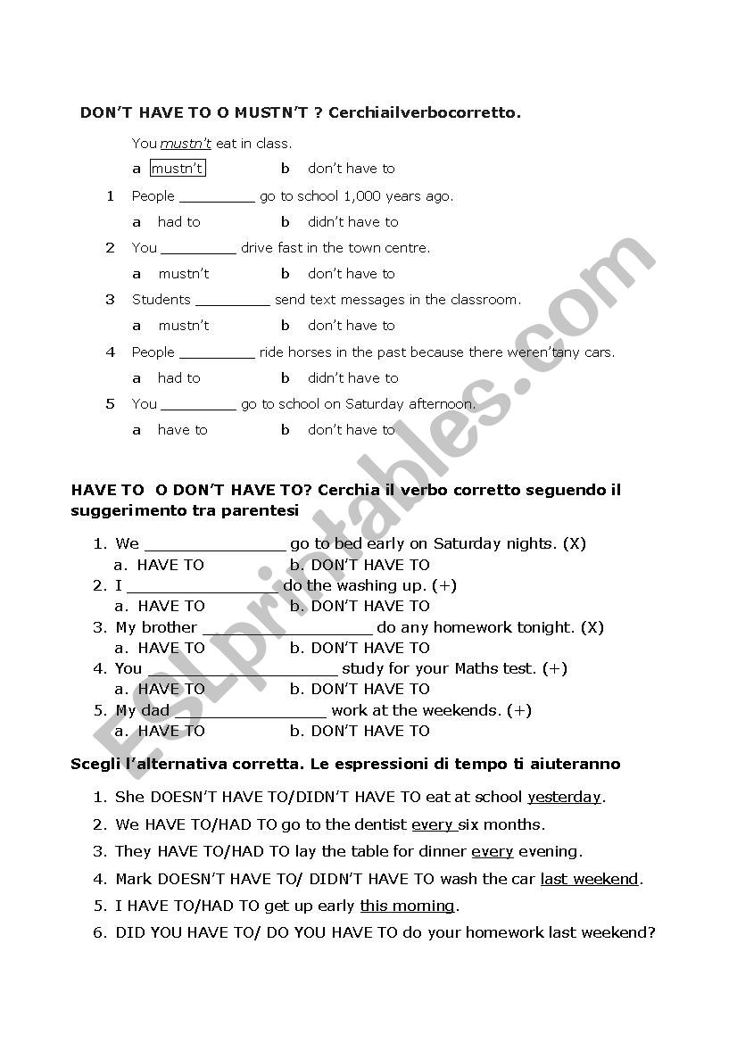 have to , must for students with special needs