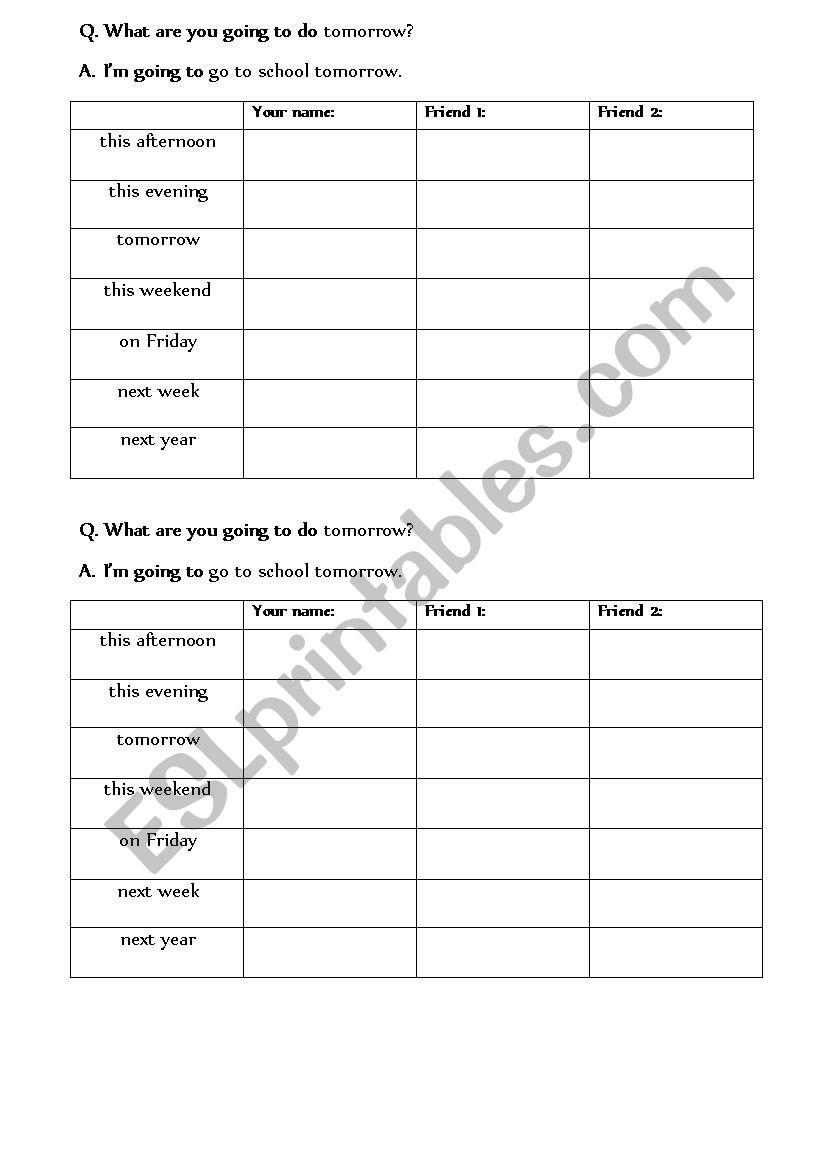 Partner Interview worksheet