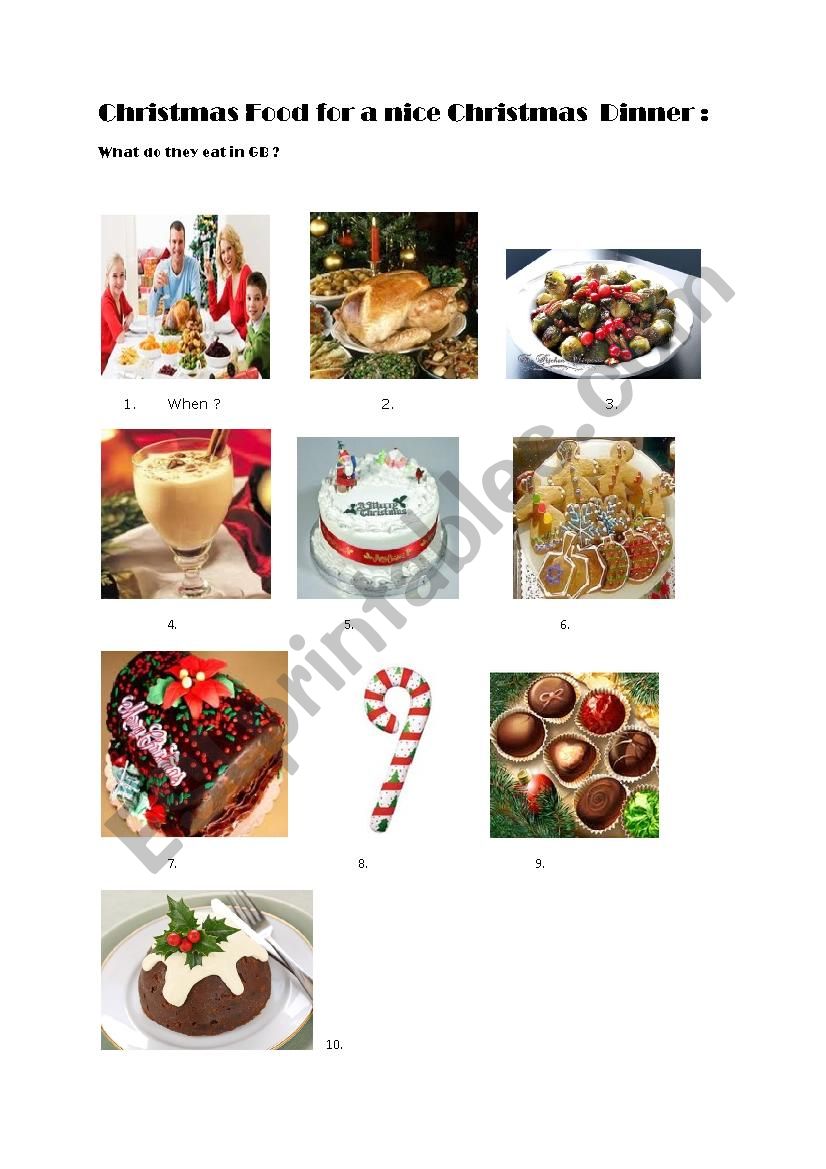 Christmas Food  worksheet