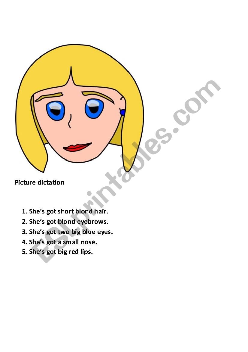 picture dictation worksheet