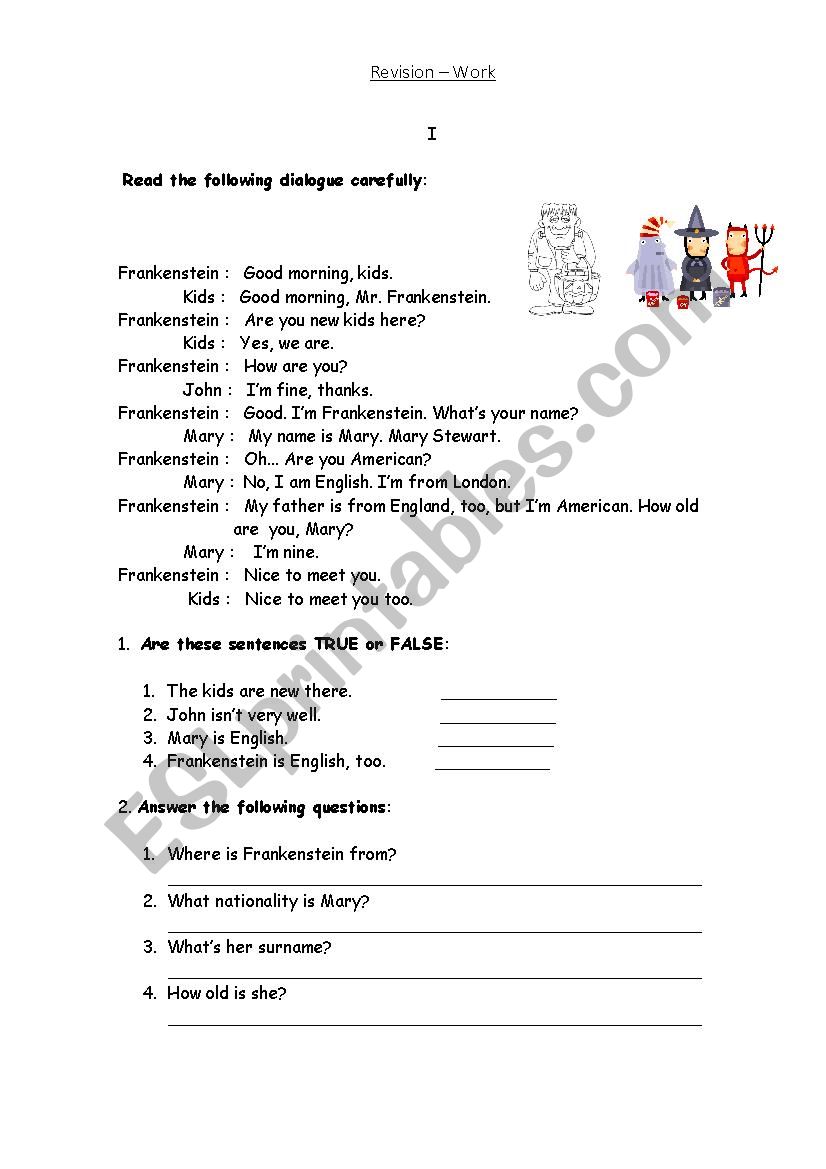 to be worksheet