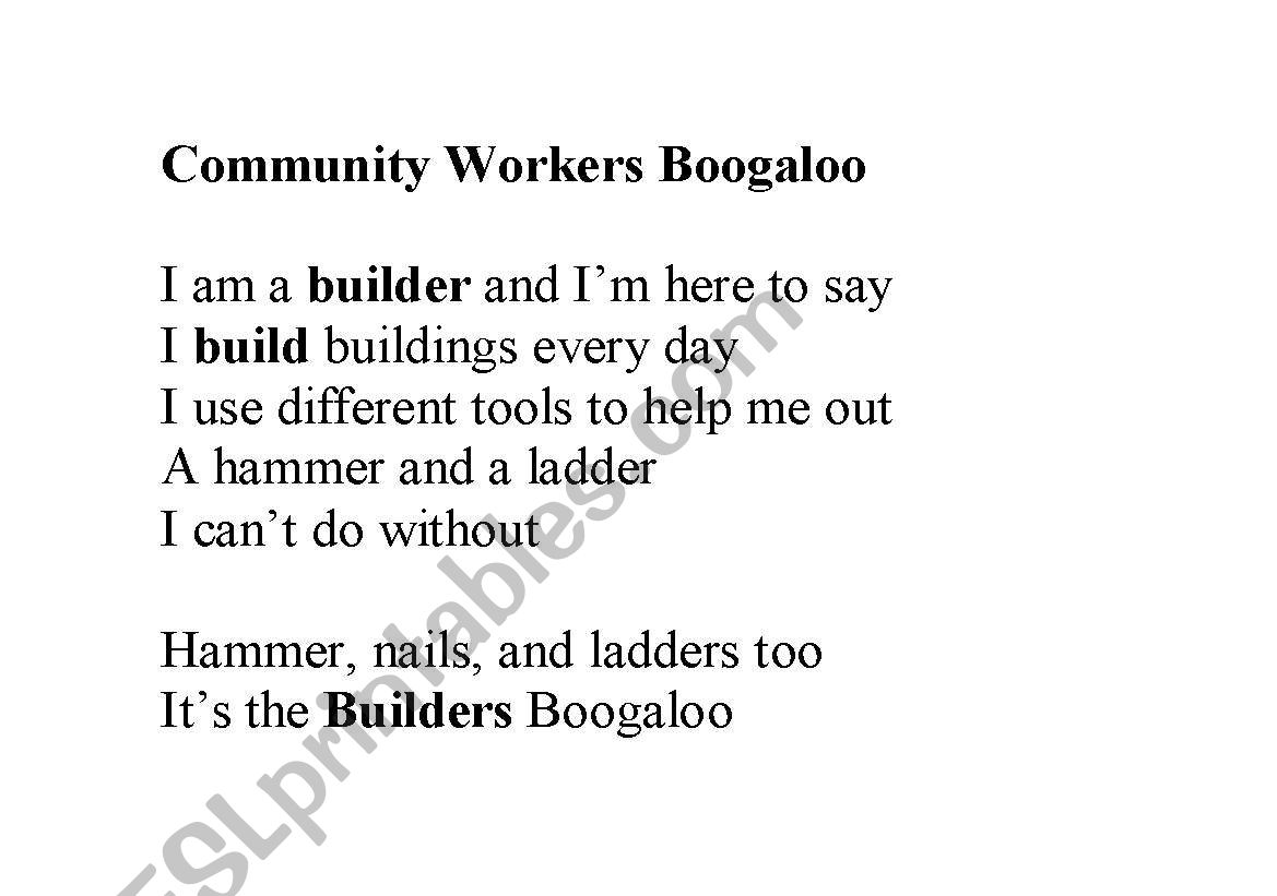 Community Workers Boogaloo Chant