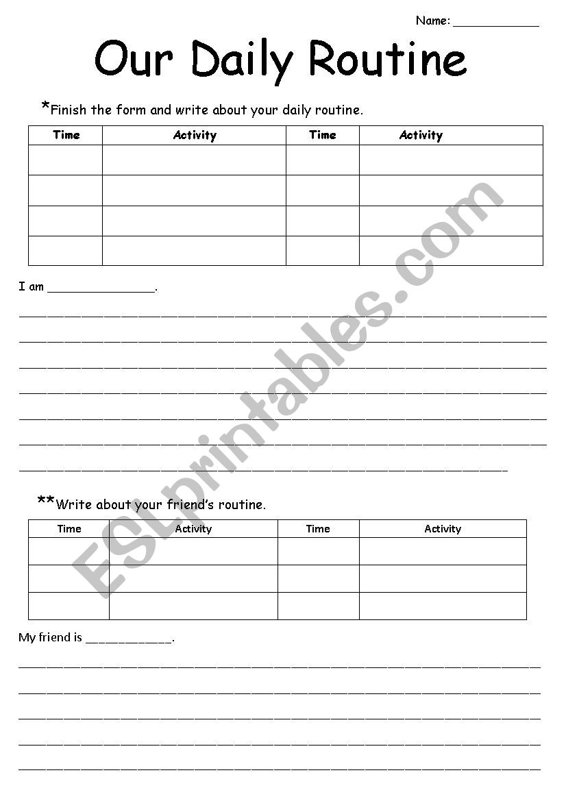 Daily Routine  worksheet