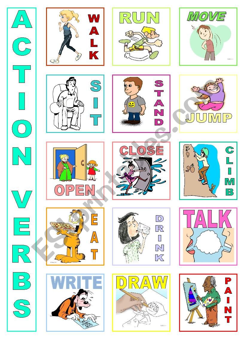 ACTION VERBS worksheet