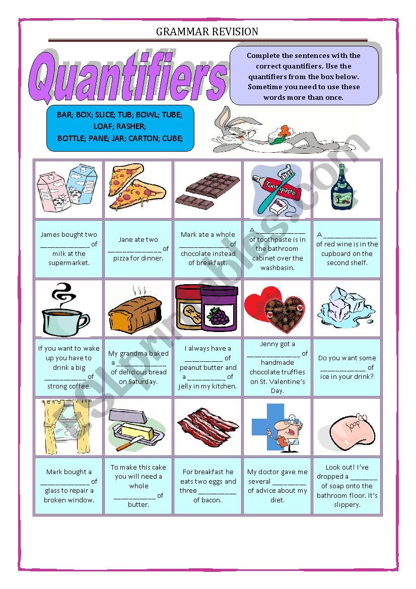 GRAMMAR REVISION 3a - QUANTIFIERS