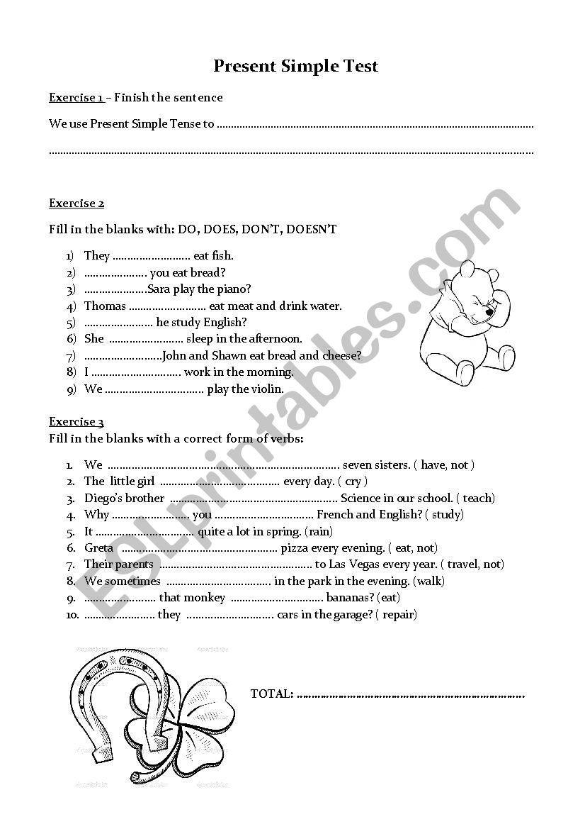 present simple short test or grammar revision printable esl worksheet by m19m