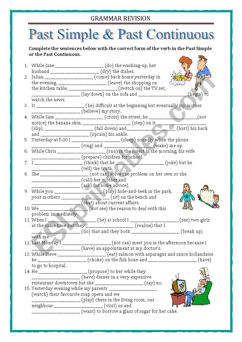 GRAMMAR REVISION - past simple & past continuous 1