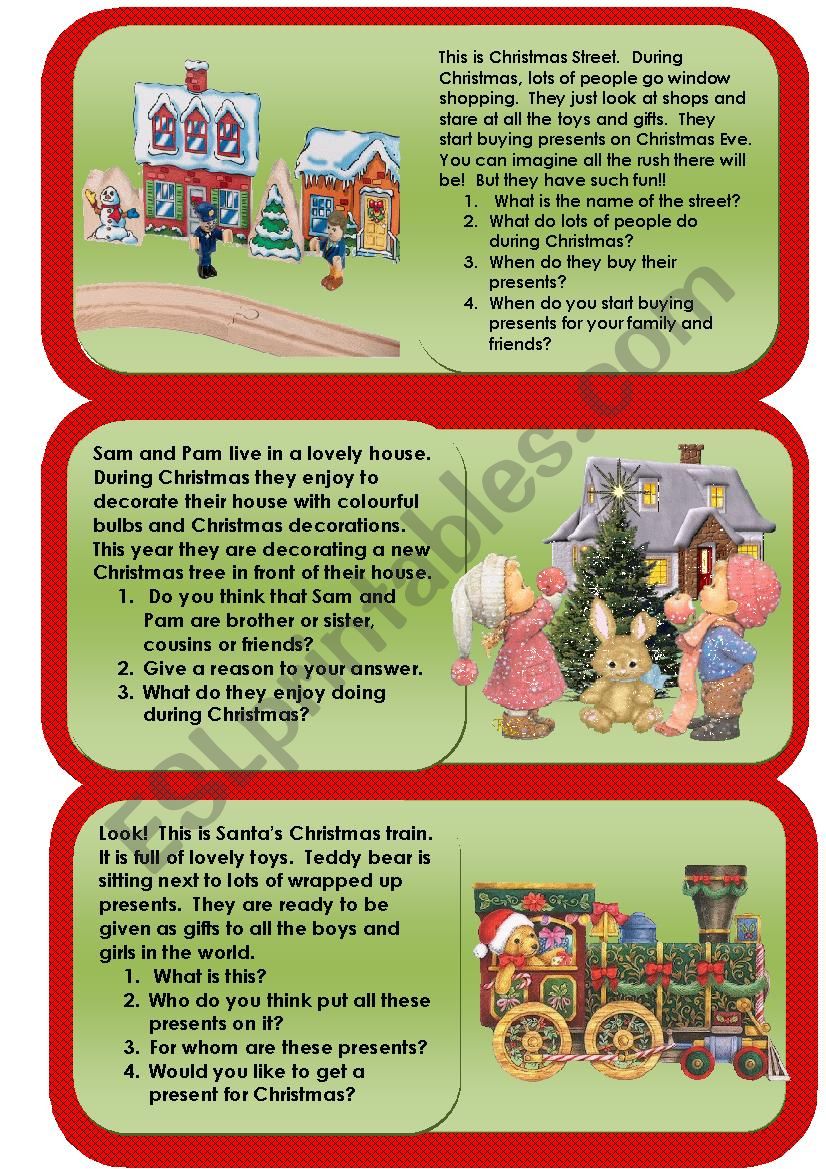 Christmas Reading and Writing Comprehension worksheet