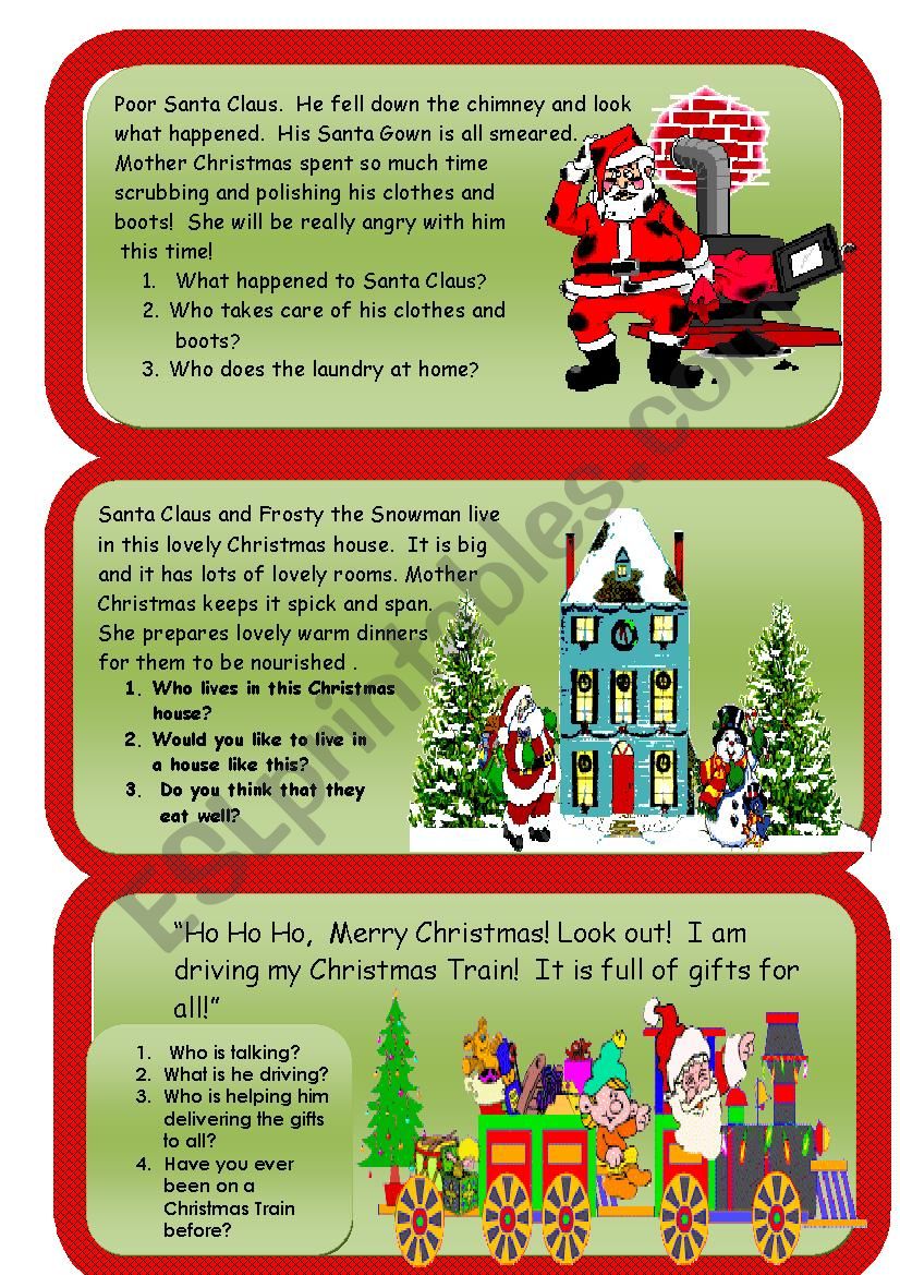 Christmas Reading and Writing Comprehension worksheet 2