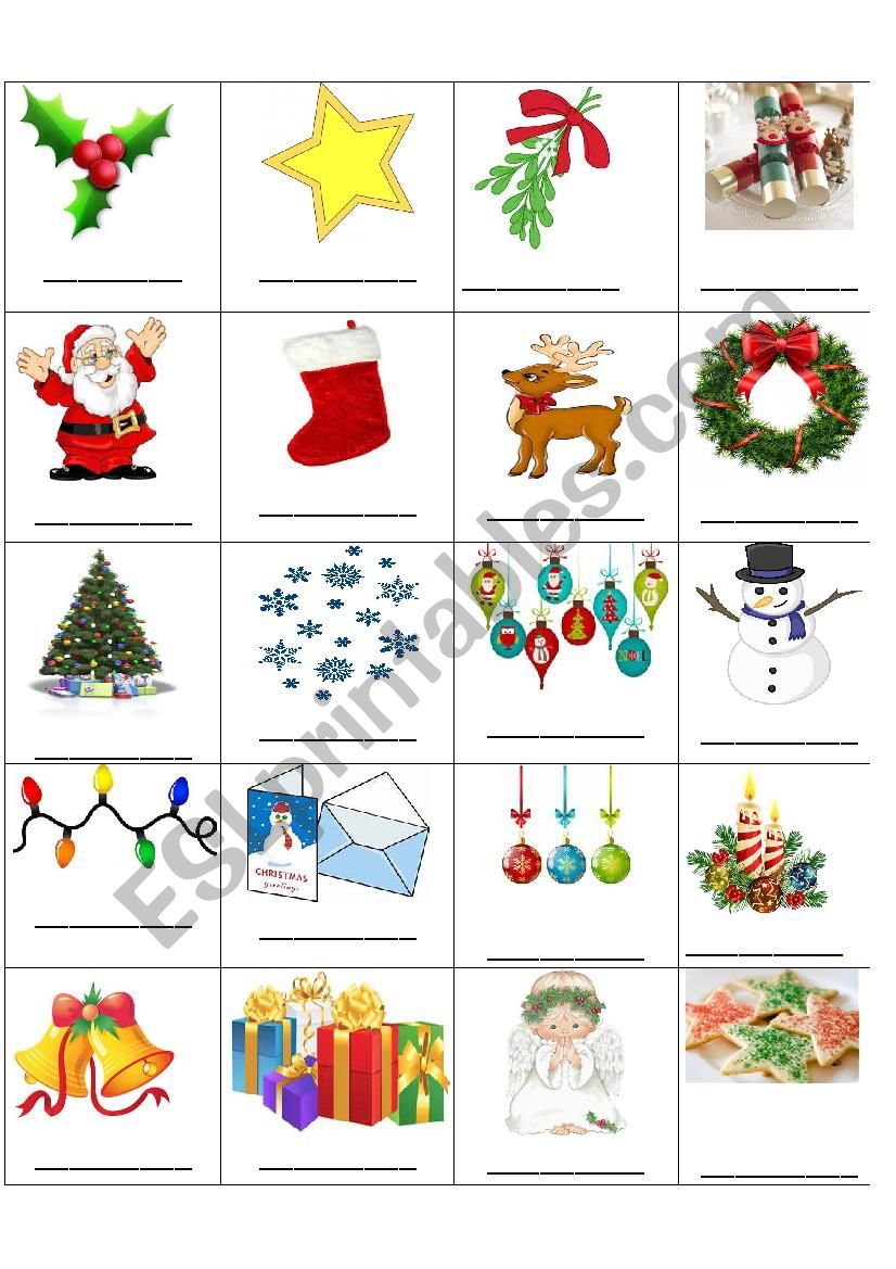 Christmas Vocabulary_Fill in the Blanks