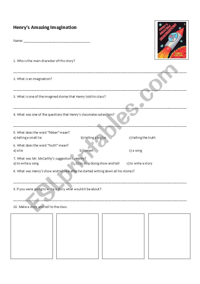 HenryÂ´s Amazing Imagination worksheet