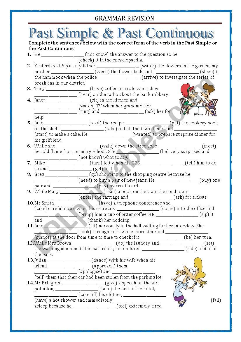 GRAMMAR REVISION - past simple & past continuous 2