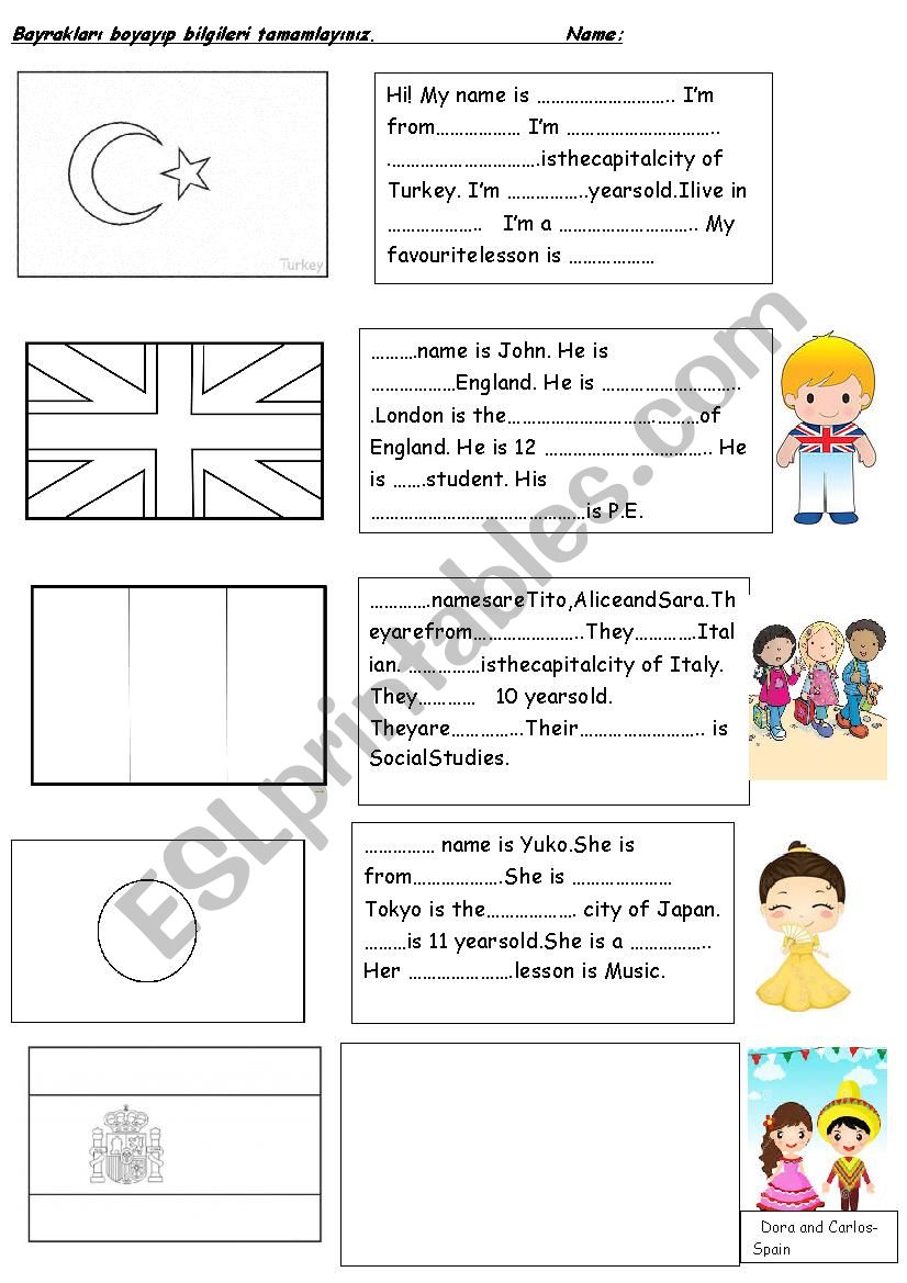 country-nationality worksheet