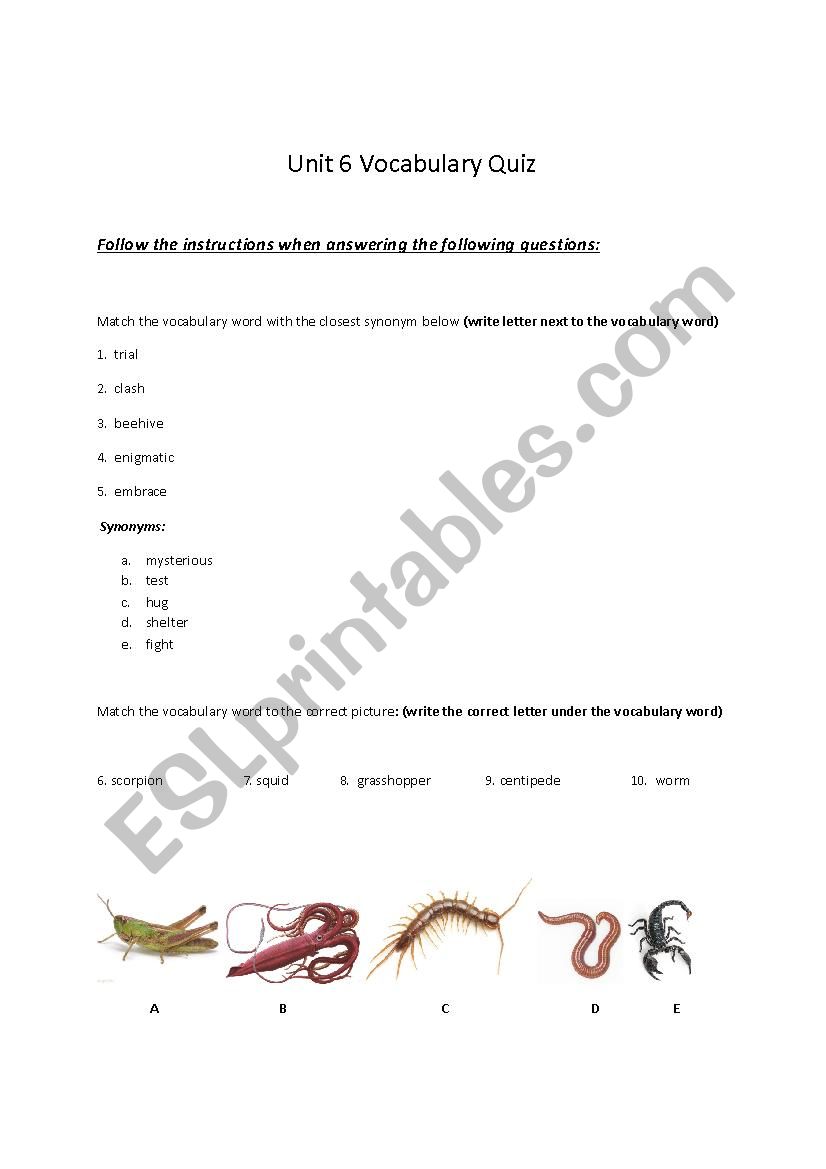 Emotional Creepy Creatures worksheet