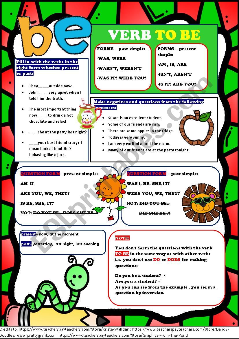 Verb TO BE-present and past-short revision