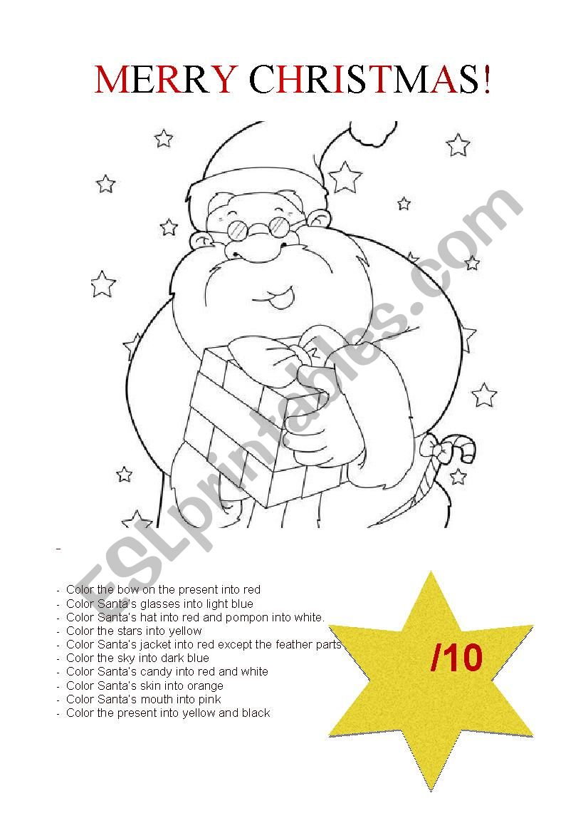 Coloring Santa Claus  worksheet