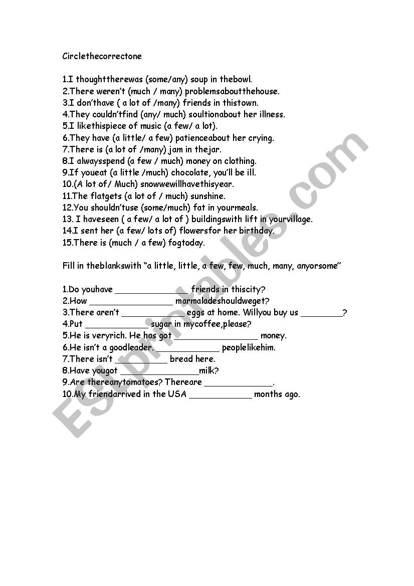 quantifiers worksheet