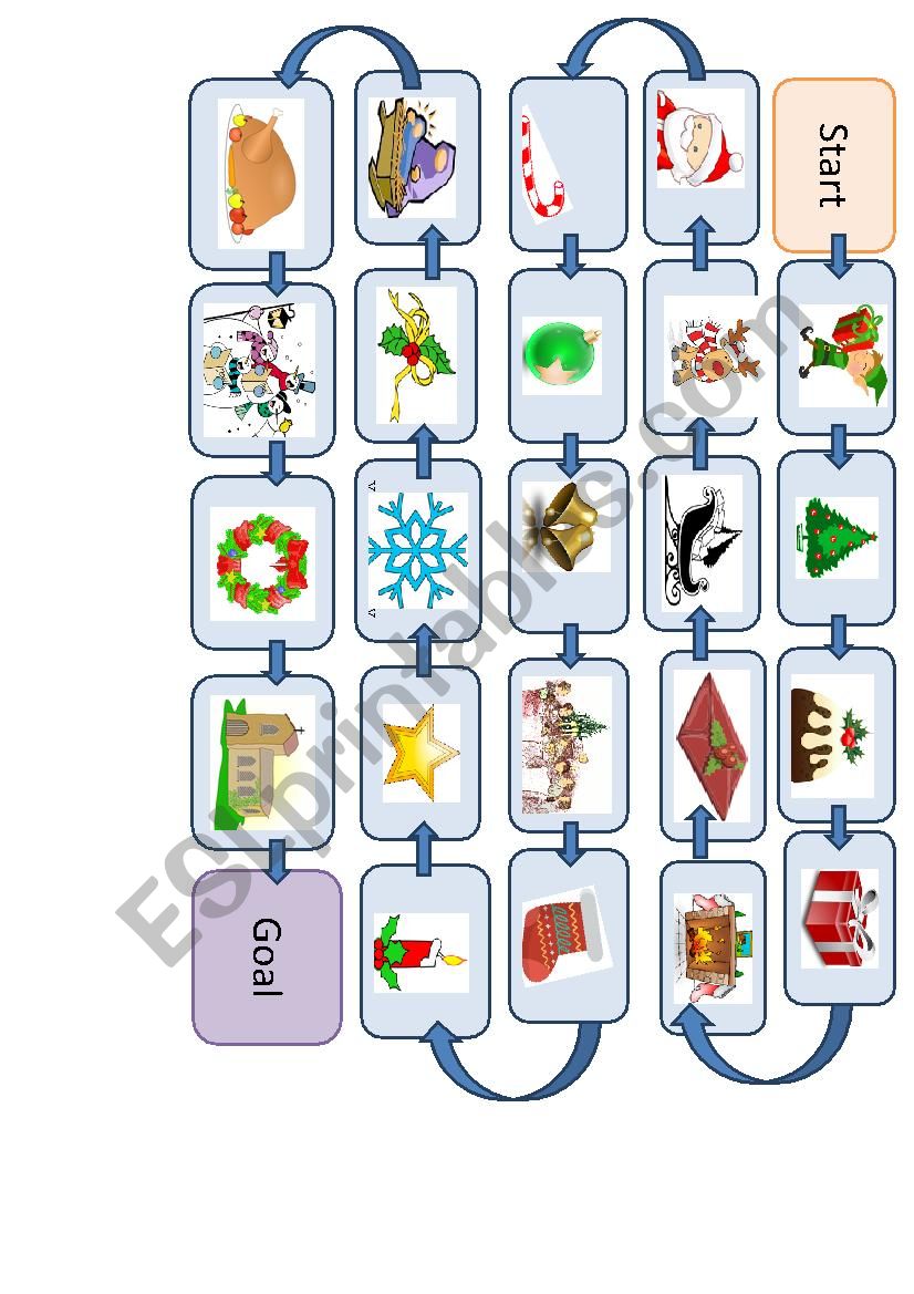 Christmas board game worksheet