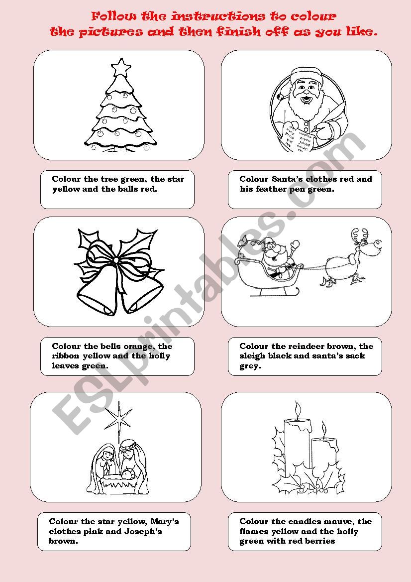 CHRISTMAS - colouring worksheet