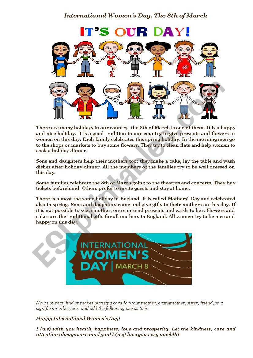 International WomenÂ´s Day. Topic