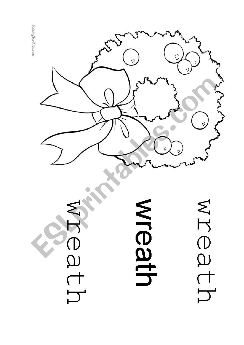 Christmas vocabulary Wordbook worksheet