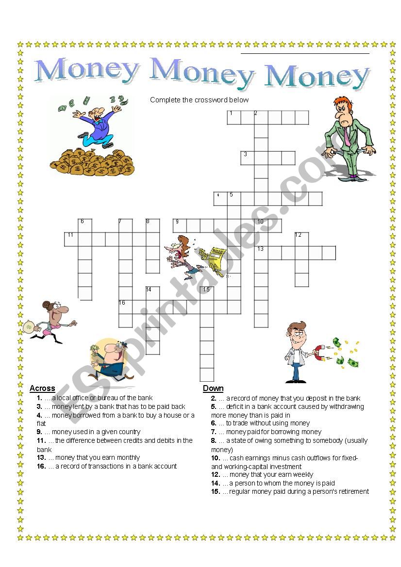 CROSSWORD - Money Money Money 