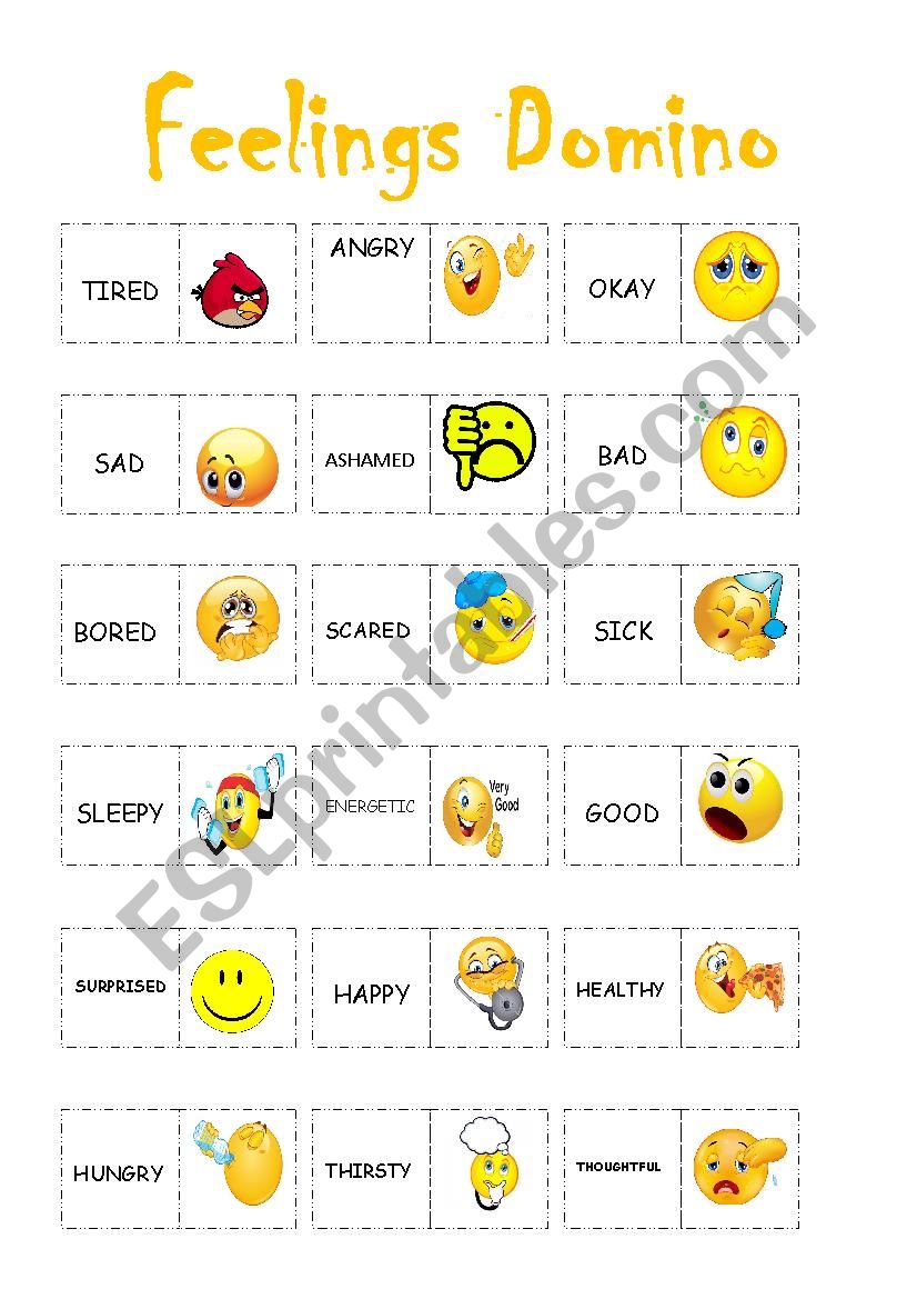 FEELINGS DOMINO worksheet