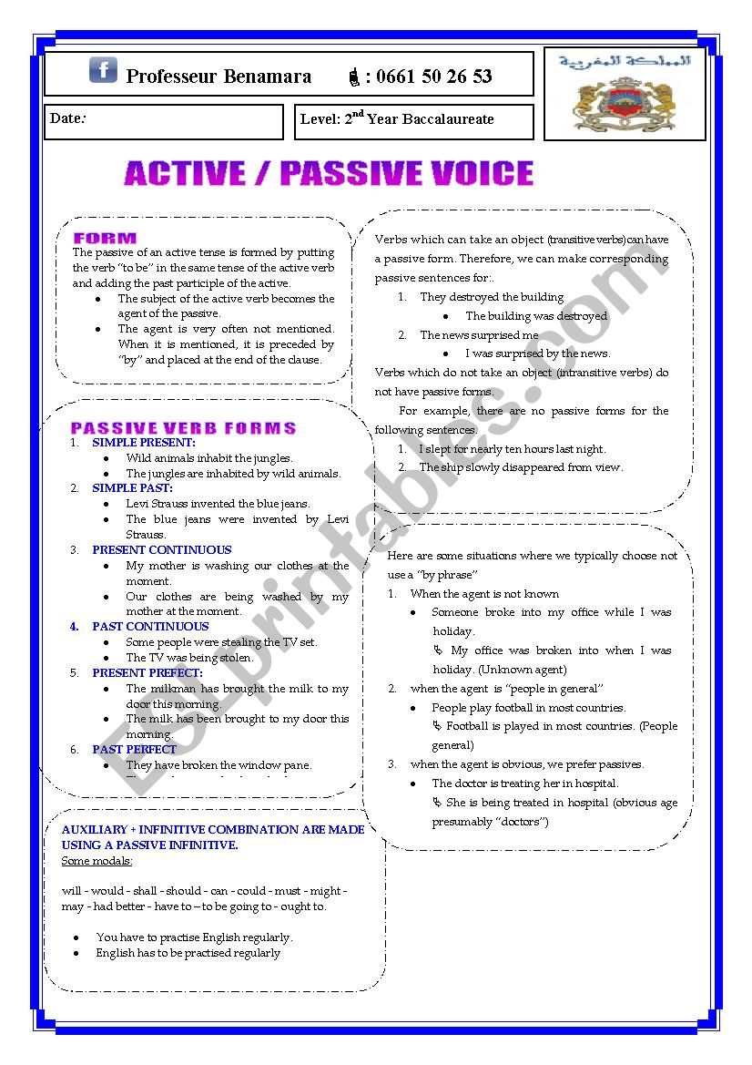Passive Voice   worksheet