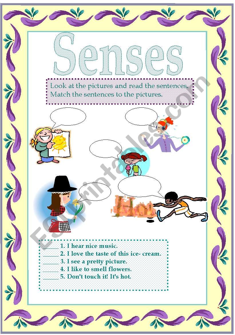 The senses worksheet