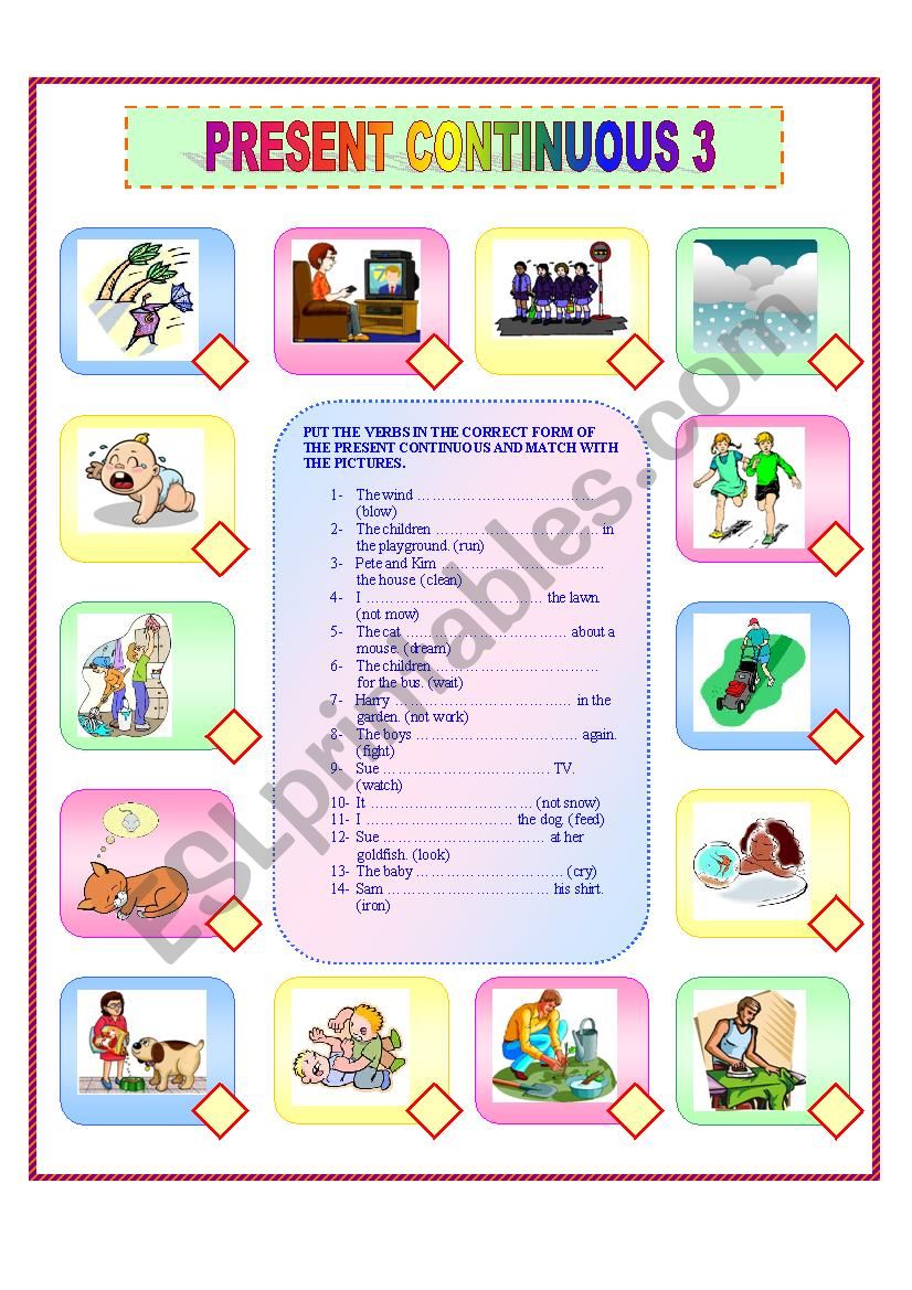 PRESENT CONTINUOUS 3 worksheet
