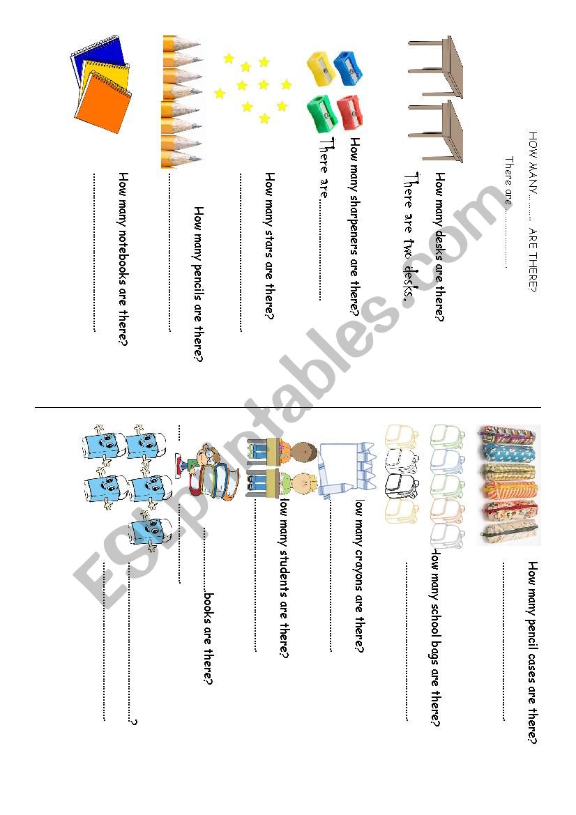 How many ........ are there? worksheet