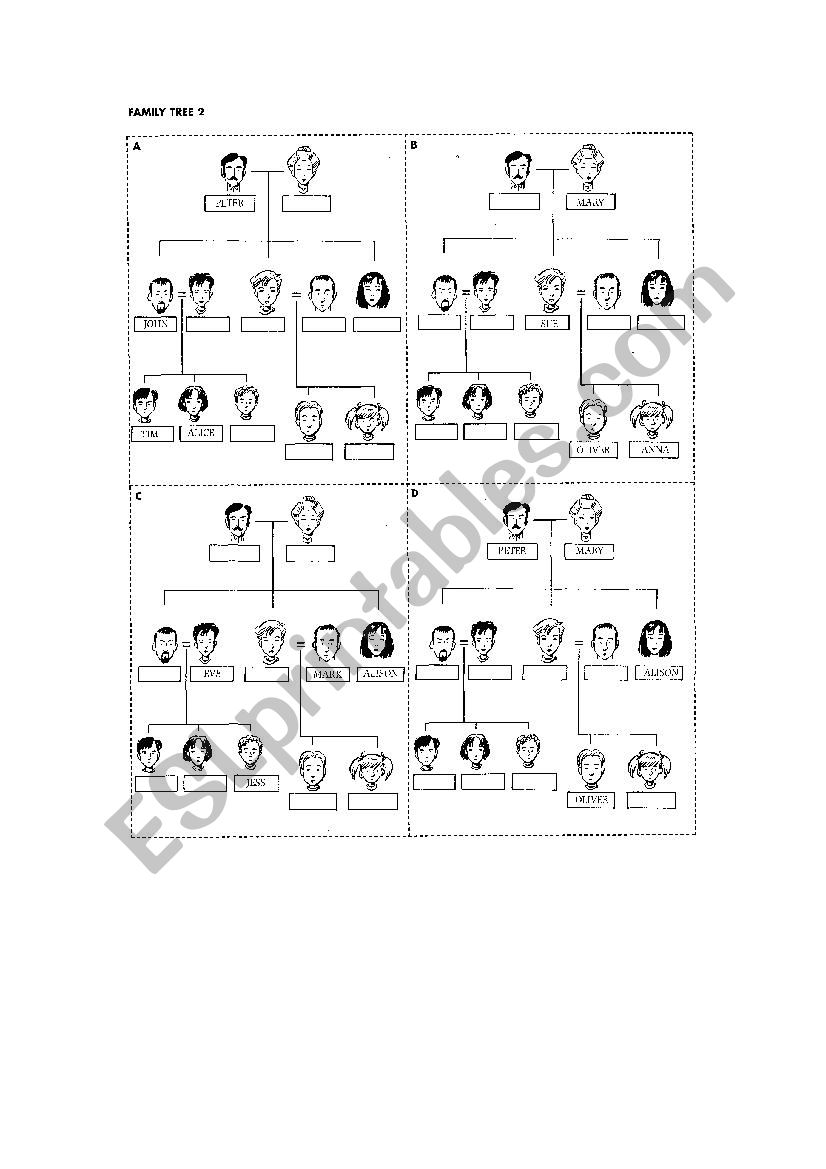 FAMILY MEMBERS worksheet