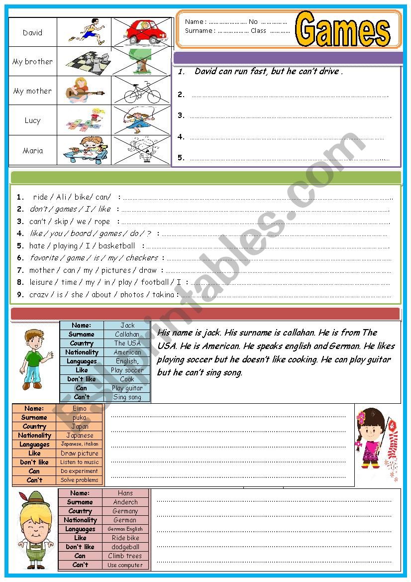 Exercises for 5th grade TWO PAGES