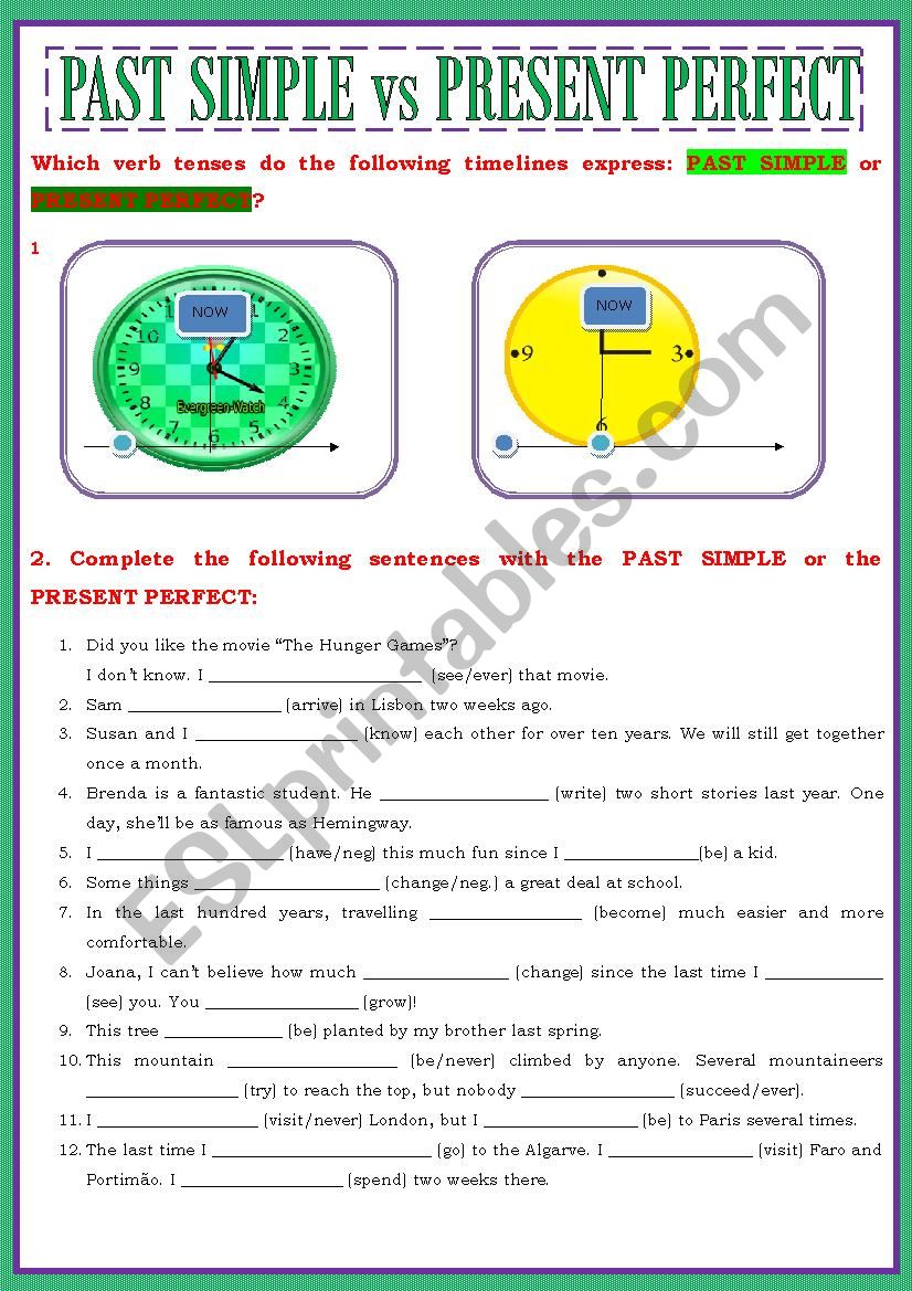 PAST SIMPLE VS PRESENT PERFECT