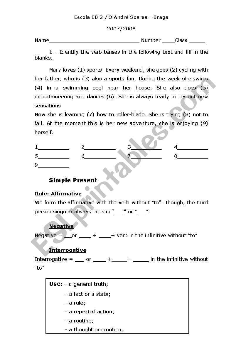 Present Simple / Simple Past / Past Continuous