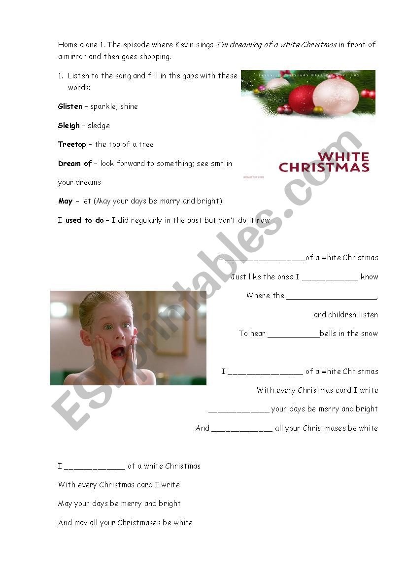 Home alone 1 (White Christmas song and shopping)