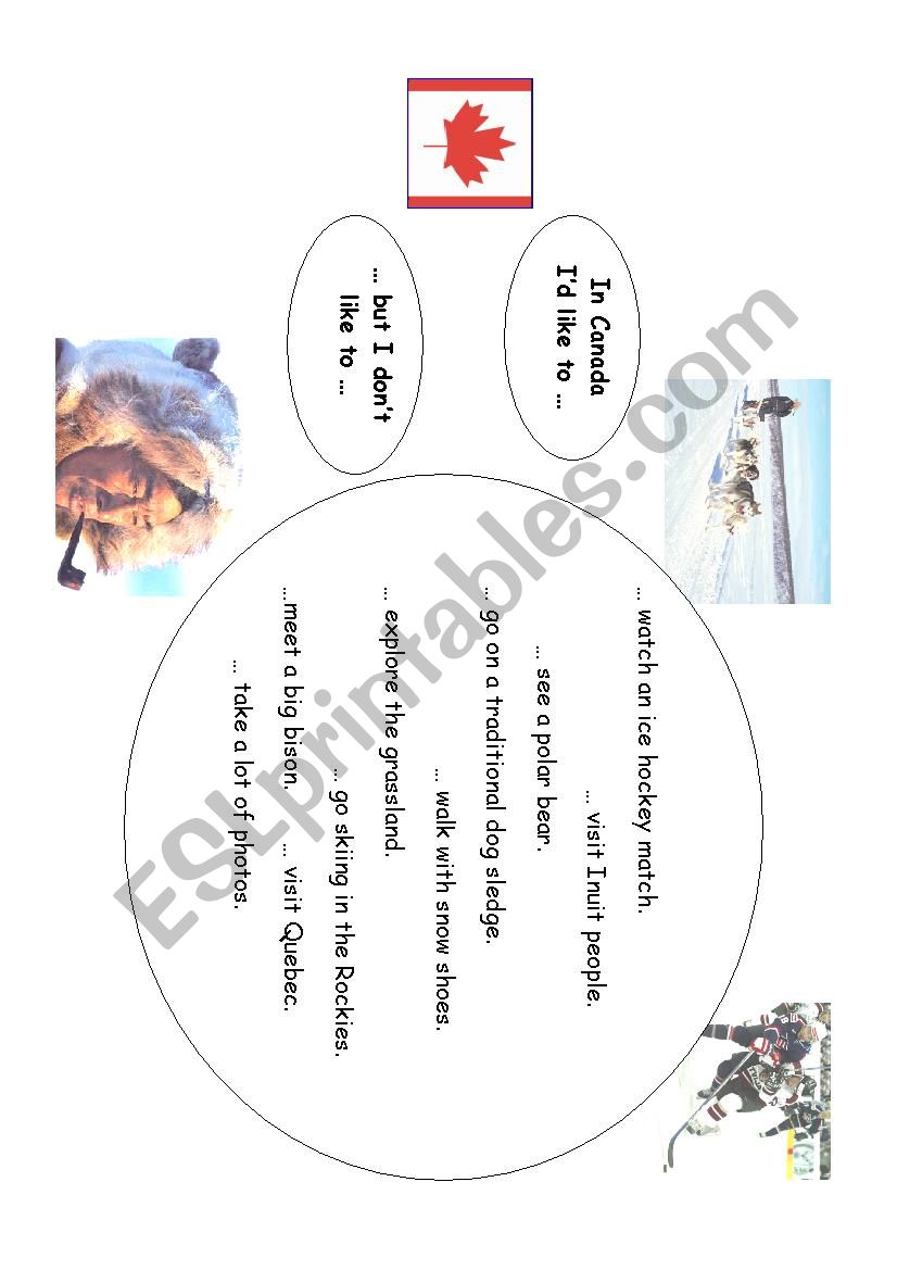 Activities in Canada worksheet