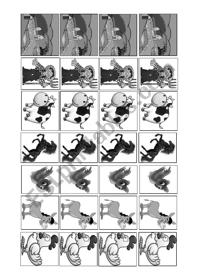 On the farm- matching game worksheet