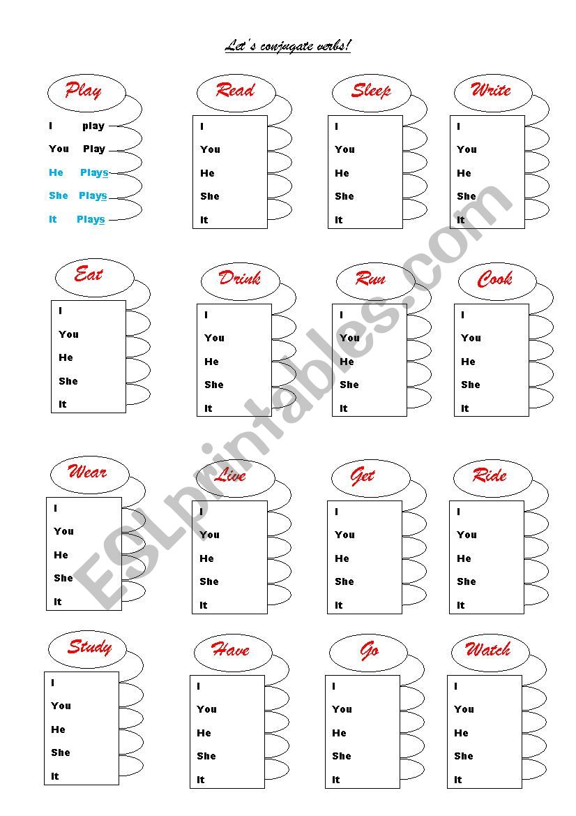 lets conjugate verbs! worksheet