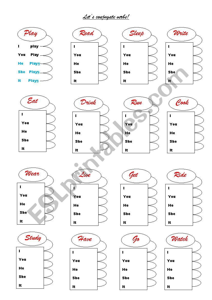 letÂ´s conjugate verbs! worksheet