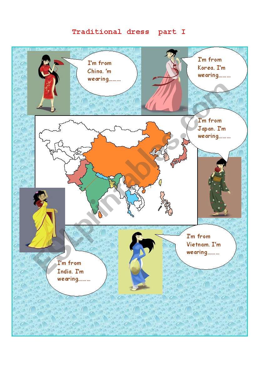 Traditional dresses- Asia- part I -Activities